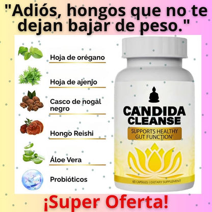 2X1 Candida Cleanse – Reduce antojos, hinchazón y fatiga + Envío Gratis