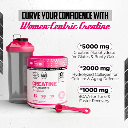 CREATINE MONOHYDRATADA ORIGINAL PARA MUJERES 5 EN 1 (+COLAGENO) + ENVIO GRATIS 🎁